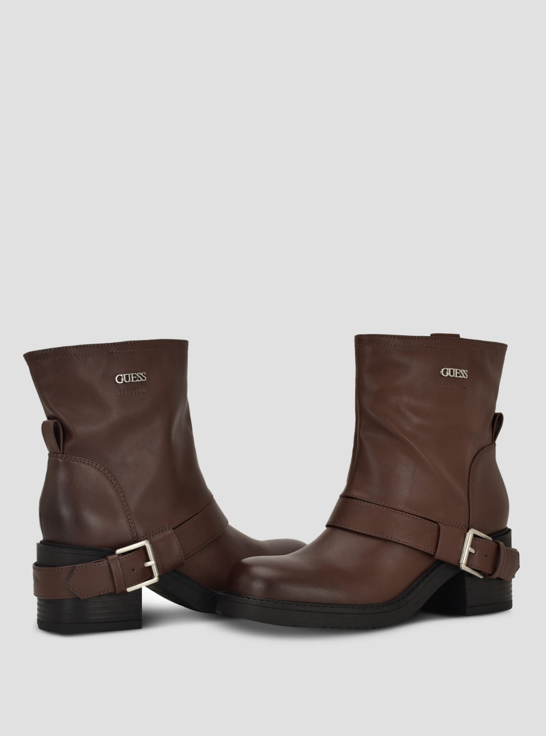 GUESS Footwear Brown Benji Ankle Boots BENJI Back Front View