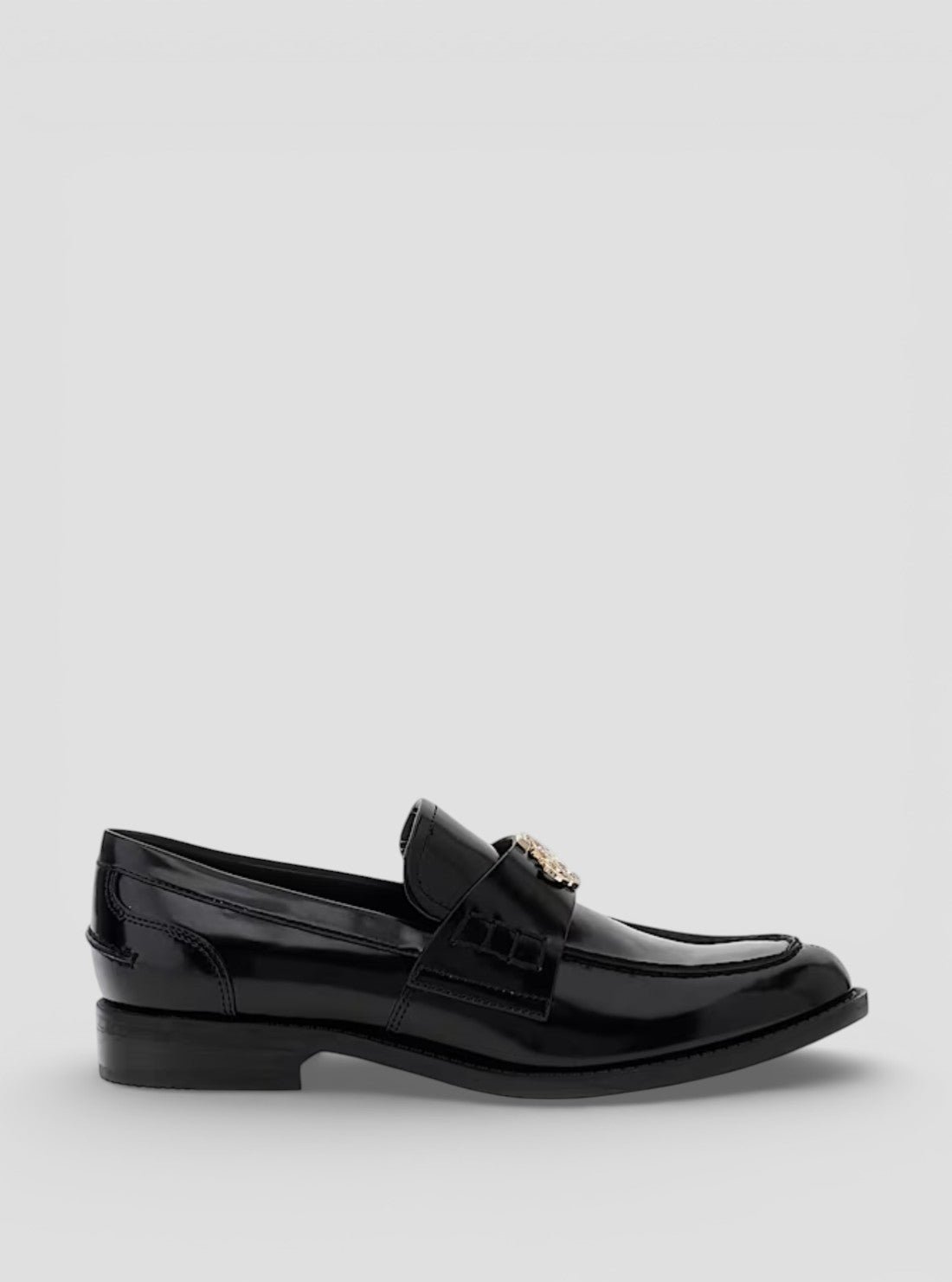 GUESS Womens Black Bevalee Loafers BEVALEE Side View