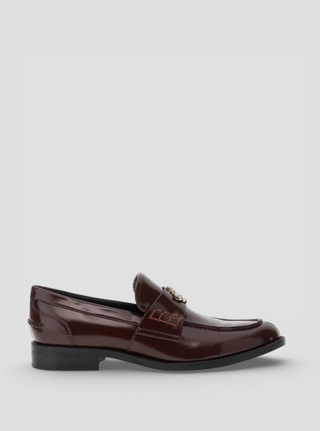 GUESS Womens Dark Red Bevalee Loafers BEVALEE Side View