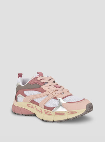 GUESS Womens Pink Multi Bevalli Sneakers BEVALLI Front Side View