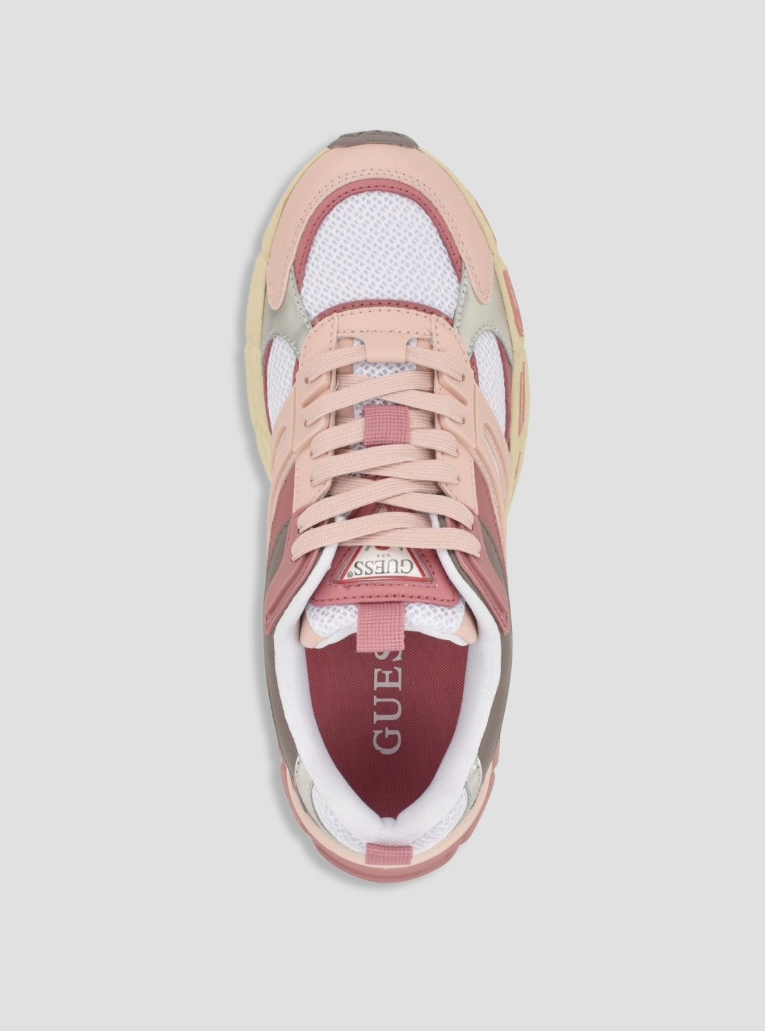 GUESS Womens Pink Multi Bevalli Sneakers BEVALLI Top View