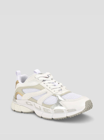 GUESS Womens White Bevalli Sneakers BEVALLI Front Side VIew