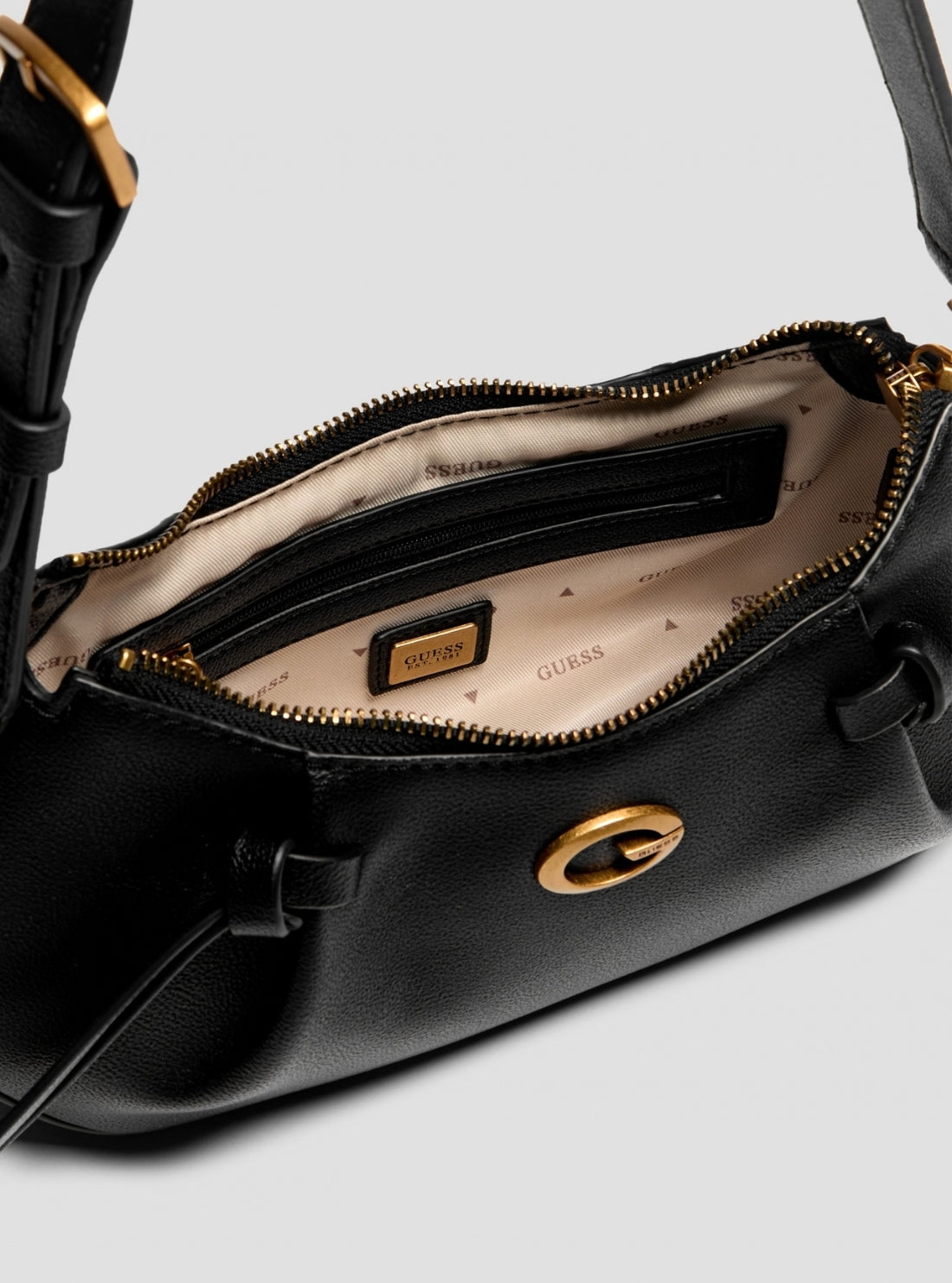 GUESS Womens Black Allegra Shoulder Crossbody Bag BG223717 Inside View