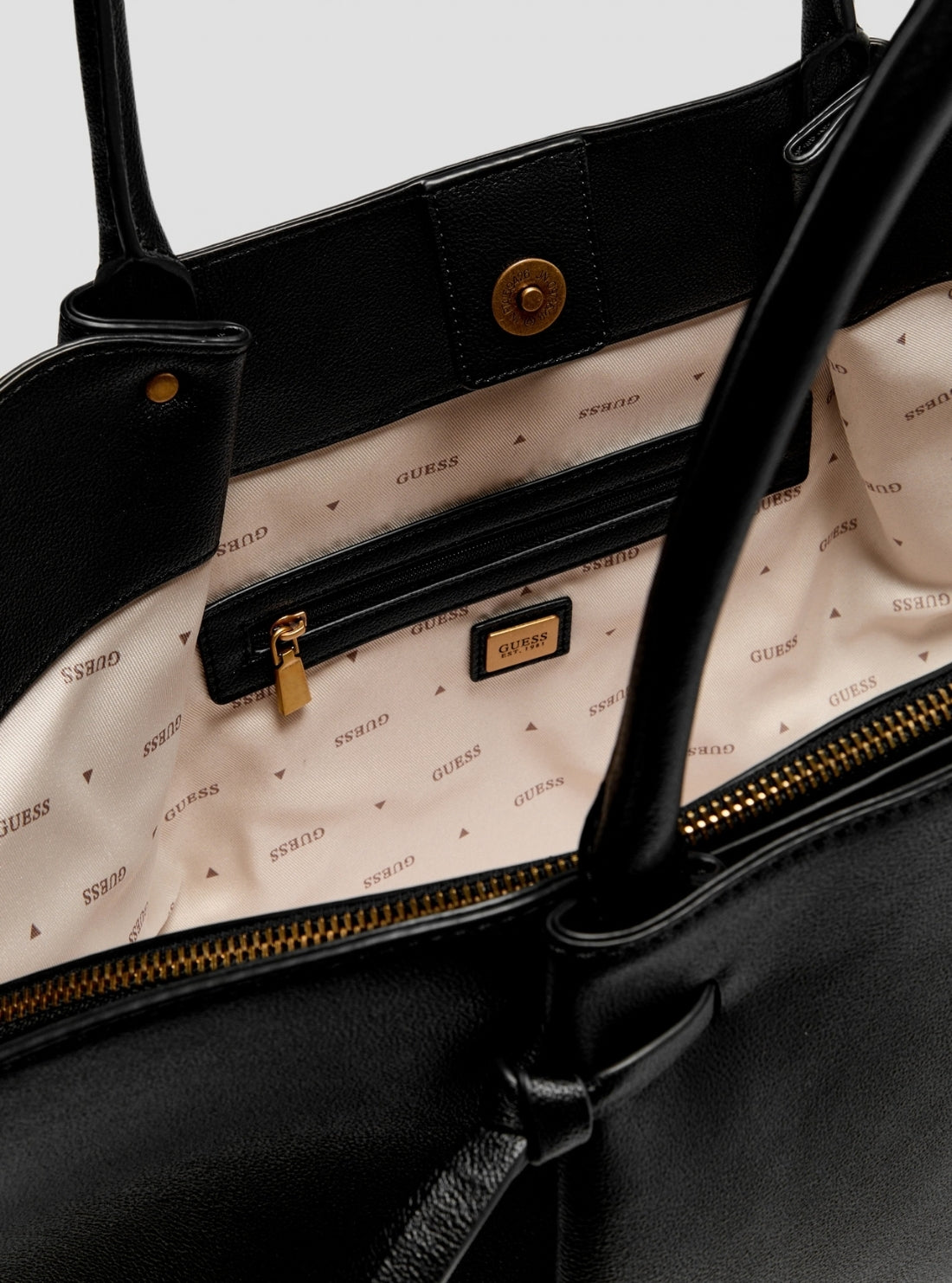GUESS Womens Black Allegra Girlfriend Tote Bag BG223723 Detail View