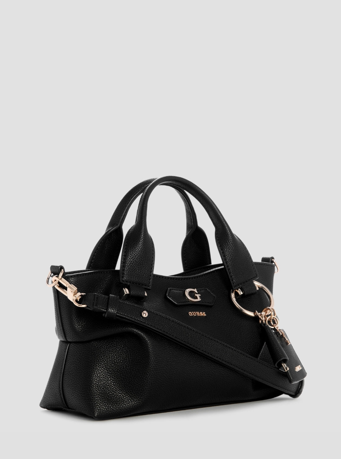 GUESS Womens Black Suzy Mini Compartment Satchel Bag BG232276 Side View