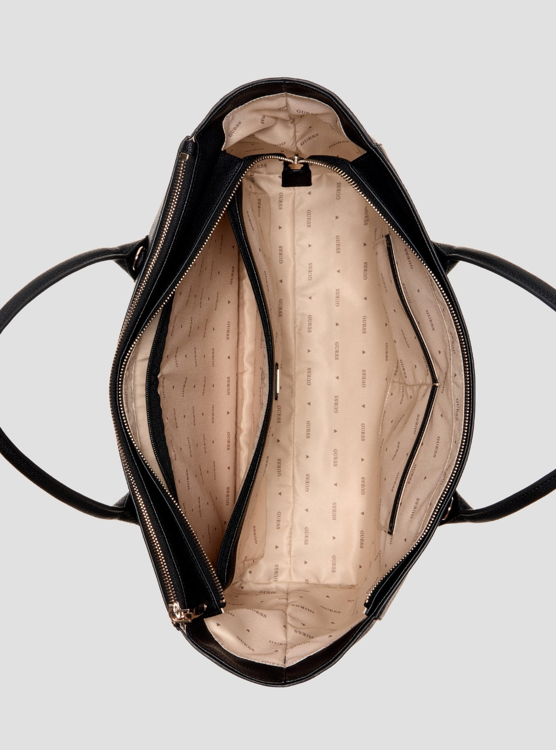GUESS Womens Black Marissa Tech Tote Bag BG233324 Inside View