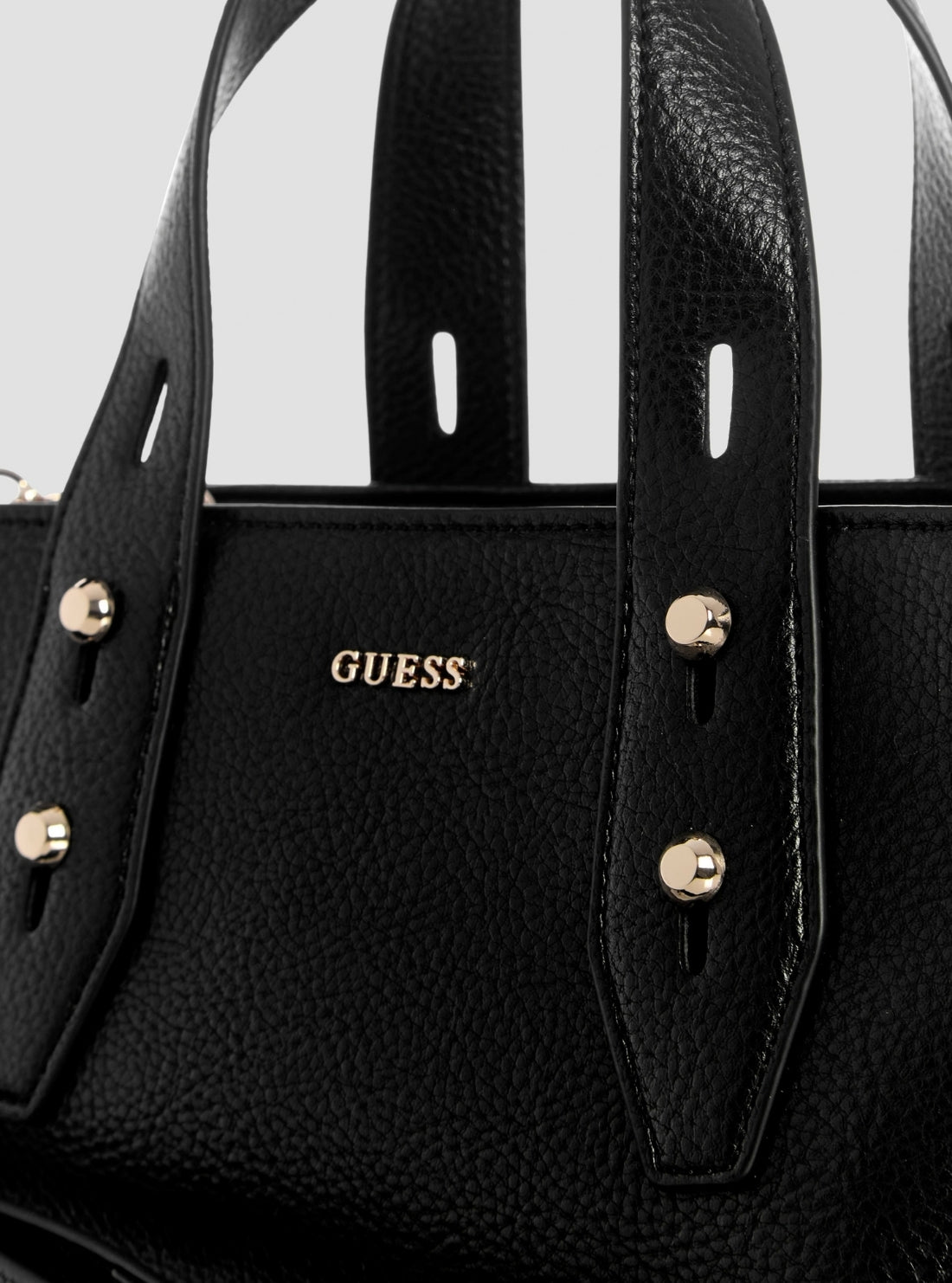 GUESS Womens Black Freya Mini Satchel Bag BG252676 Detail View