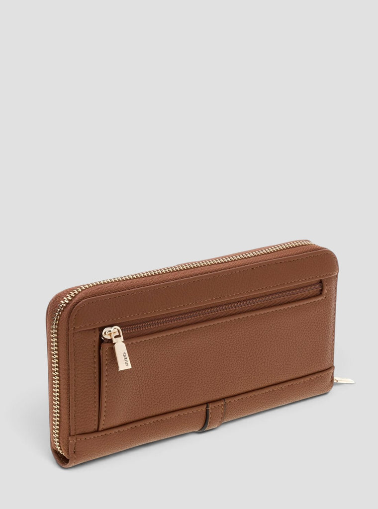 Cognac Venice Large Zip Around Wallet | GUESS