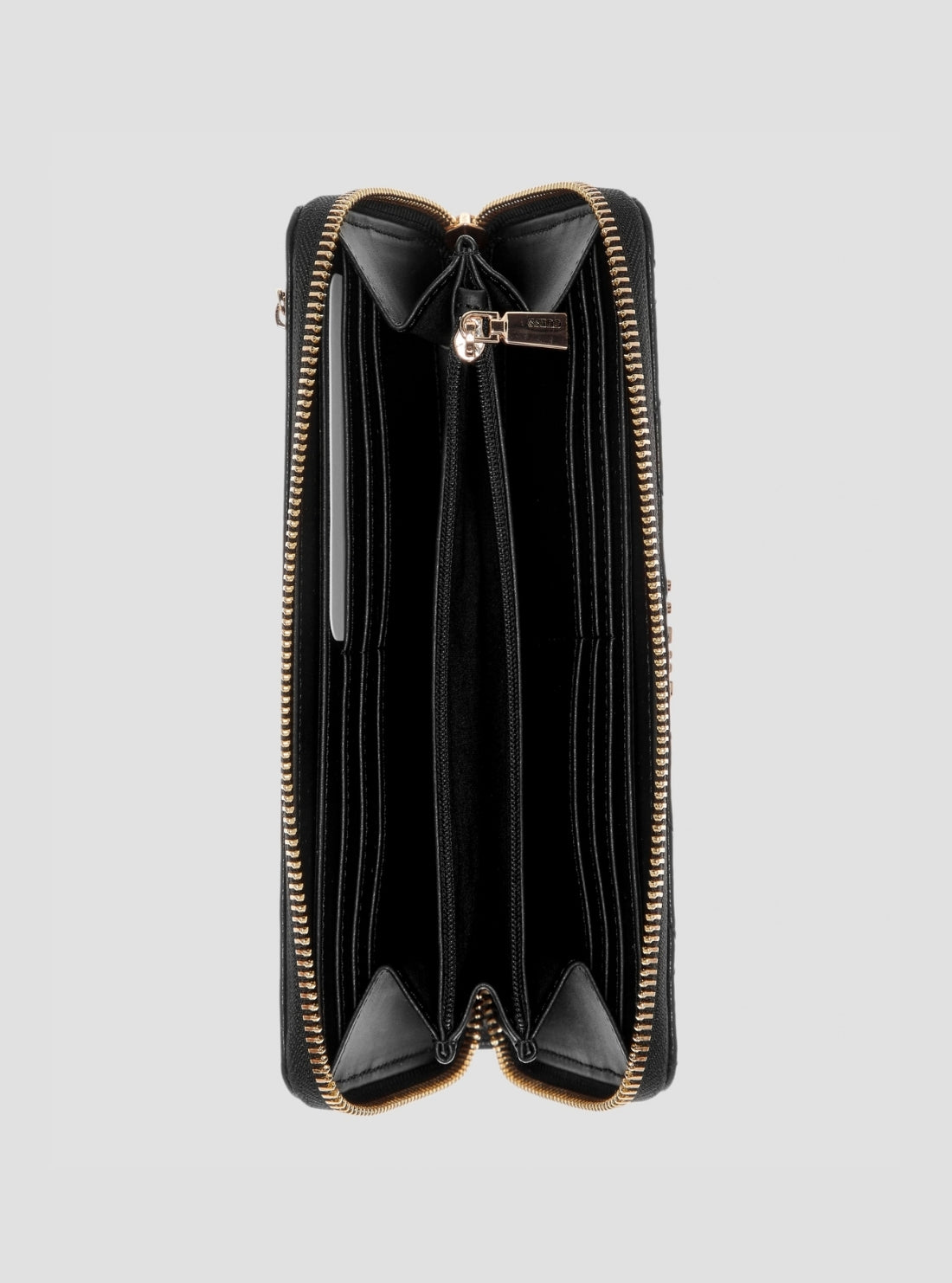 GUESS Womens Black Venice Large Zip Around Wallet BG2534146 Inside View