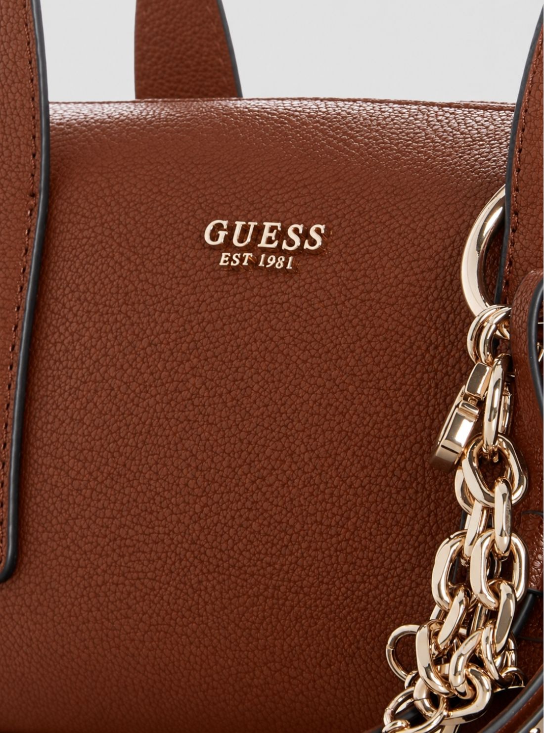 GUESS Womens Brown Alexi Shoulder Satchel Bag BG261508 Detail View