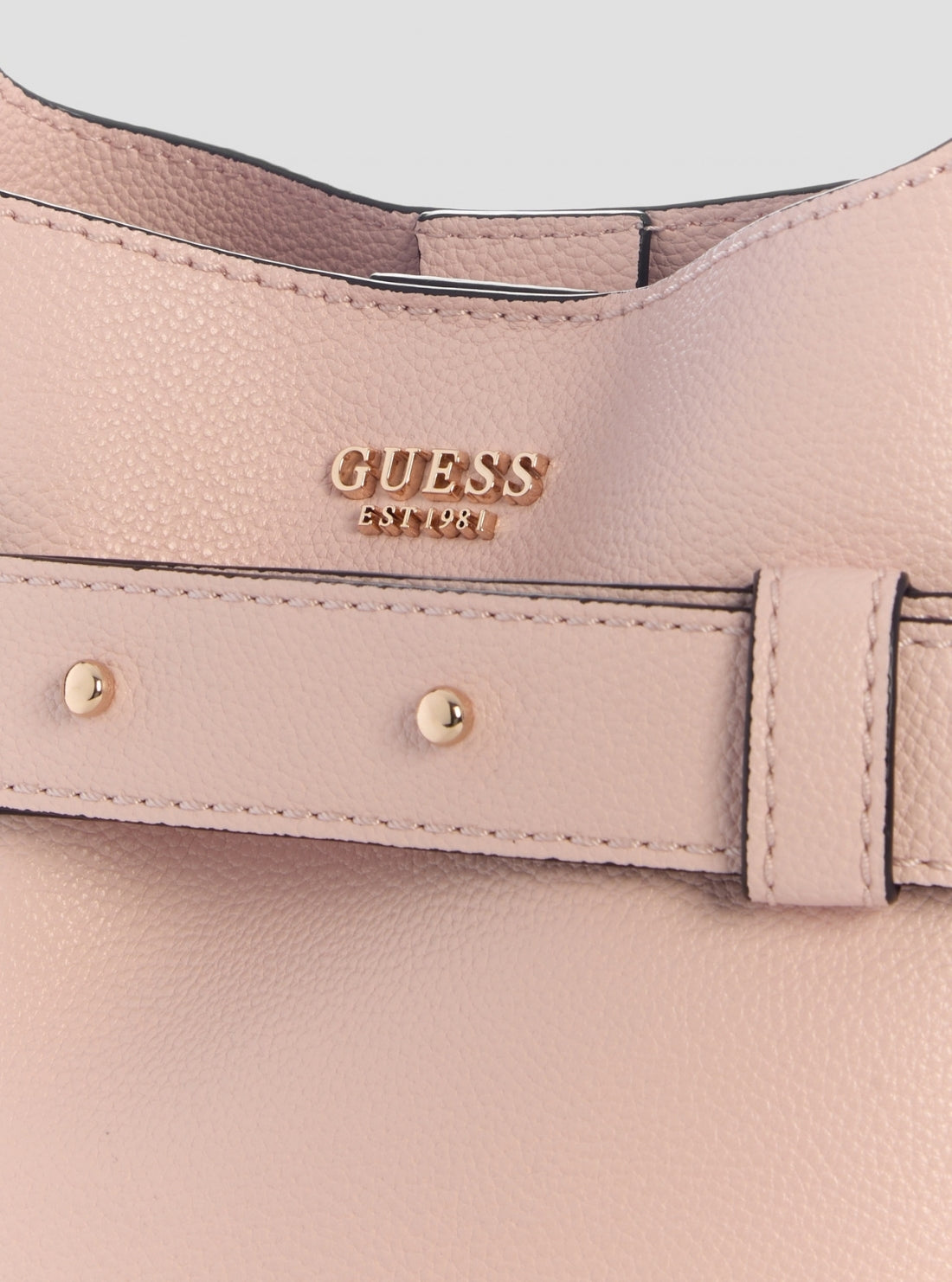 GUESS Womens Light Rose Angie Small Bucket Bag BG261603 Detail View