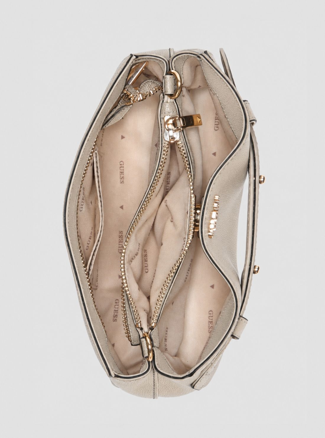 GUESS Womens Light Taupe Angie Crossbody Bag BG261612 Inside View