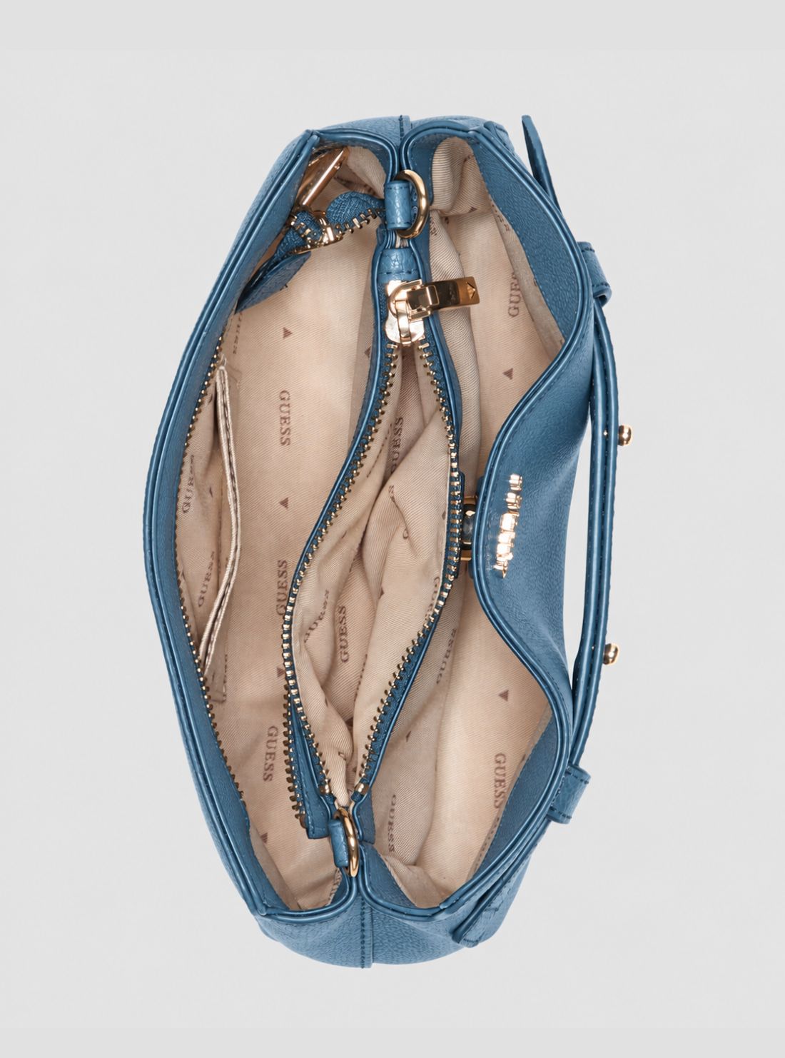 GUESS Womens Steel Blue Angie Crossbody Bag BG261612 Inside View