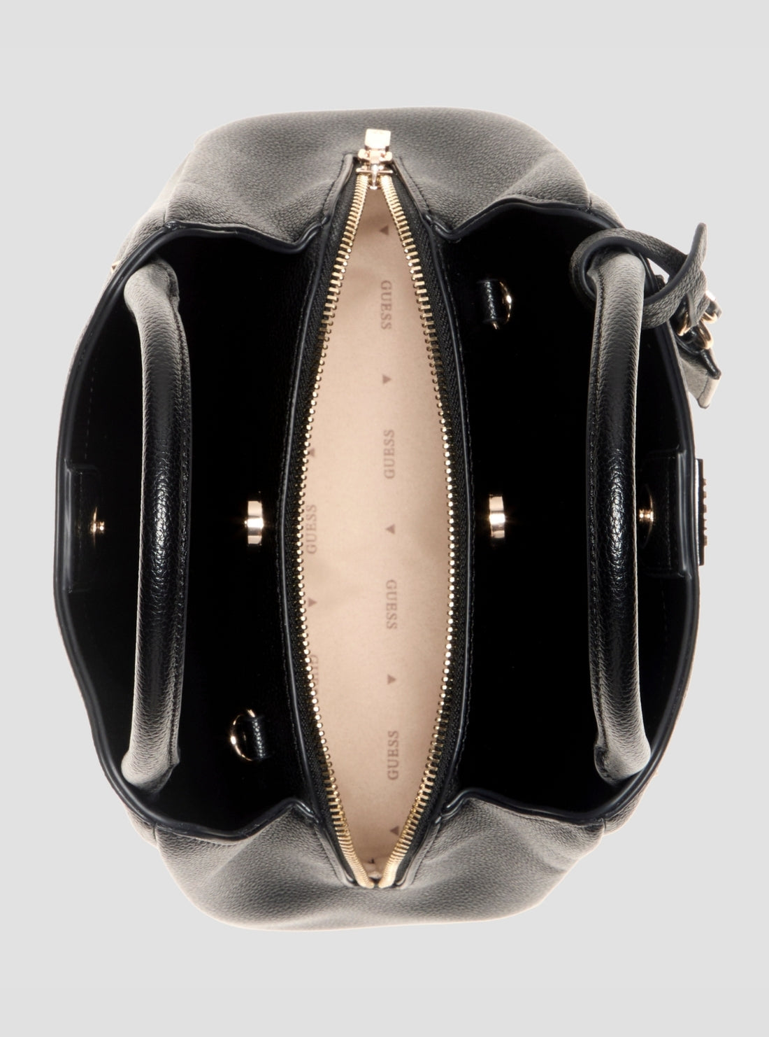 GUESS Womens Black Meridian II Small Girlfriend Carryall Bag BG697405 Inside View