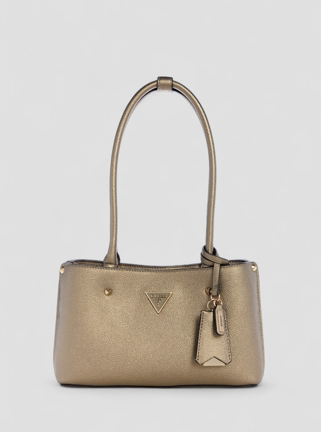 GUESS Womens Brown Meridian Shoulder Satchel Bag BG697409 Front View