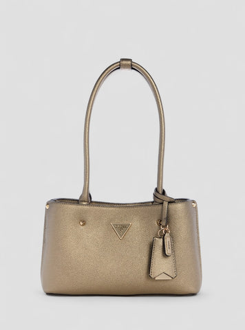 GUESS Womens Brown Meridian Shoulder Satchel Bag BG697409 Front View