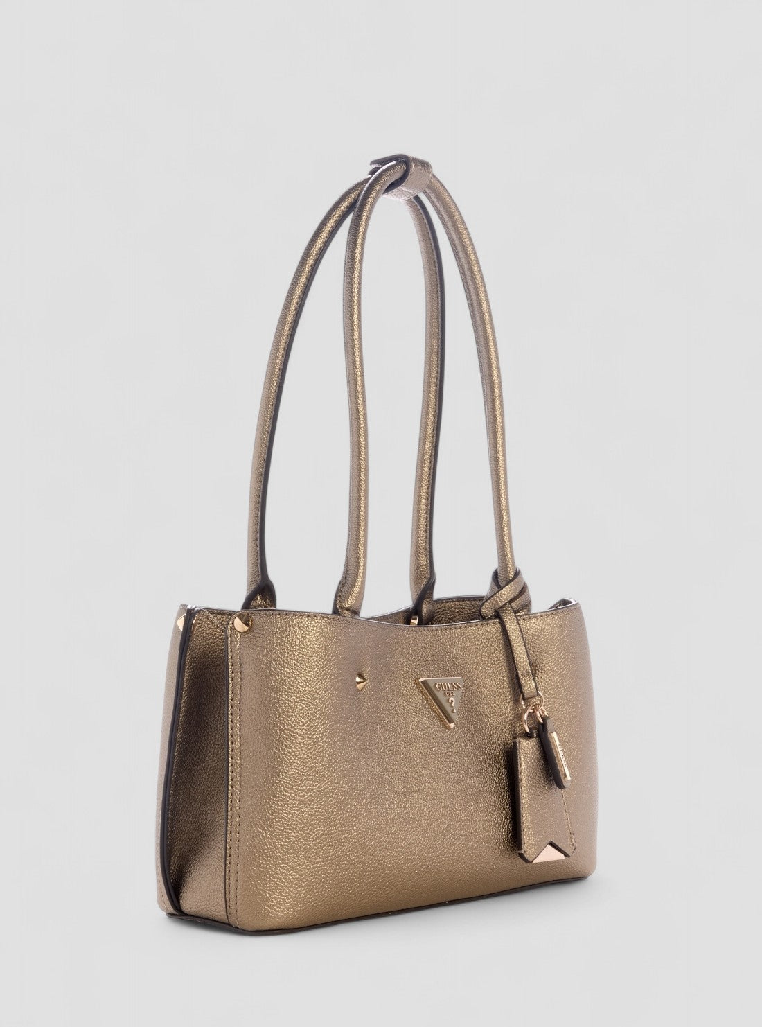 GUESS Womens Brown Meridian Shoulder Satchel Bag BG697409 Front Side View