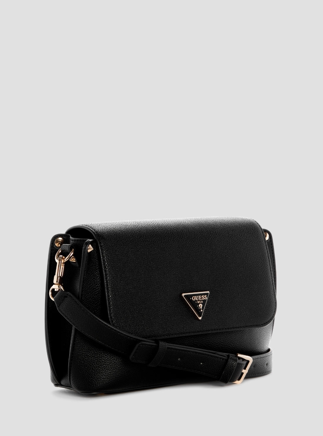 GUESS Womens Black Meridian II Flap Crossbody Bag BG697420 Side View