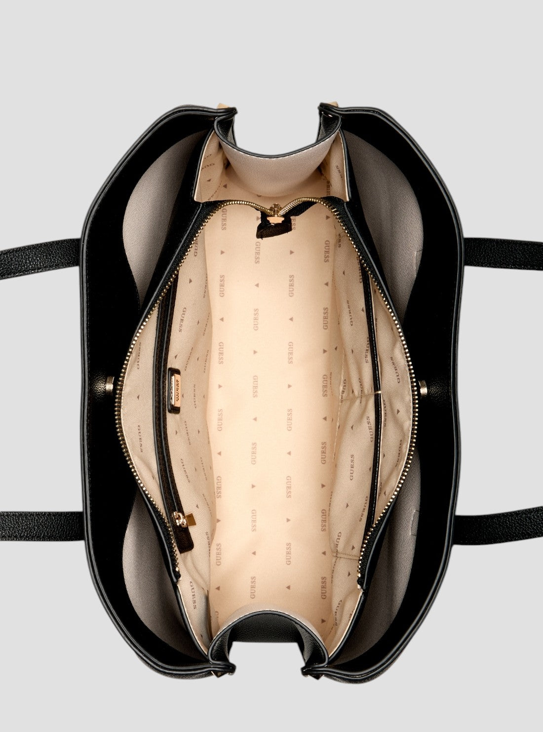 GUESS Womens Black Meridian Girlfriend Tote Bag BG697423 Inside View