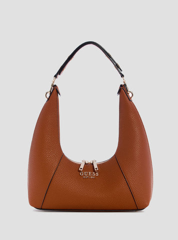 Brown Calista Top Zip Shoulder Bag