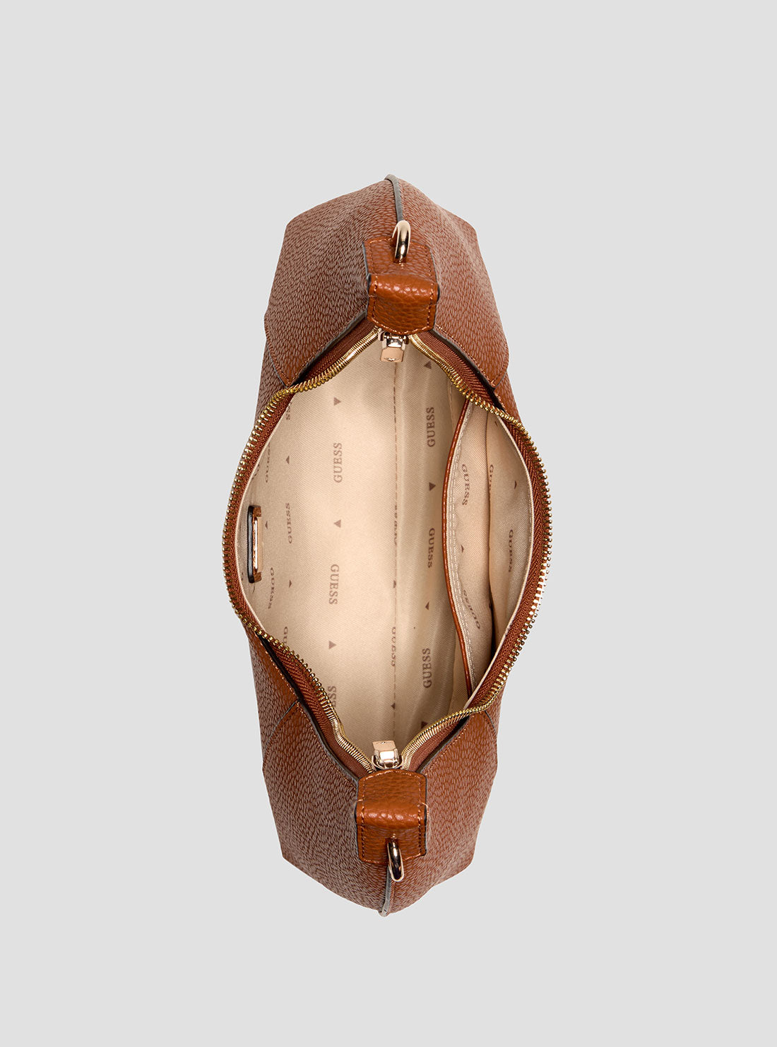 Brown Calista Top Zip Shoulder Bag
