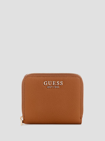 Brown Laurel Small Zip Wallet