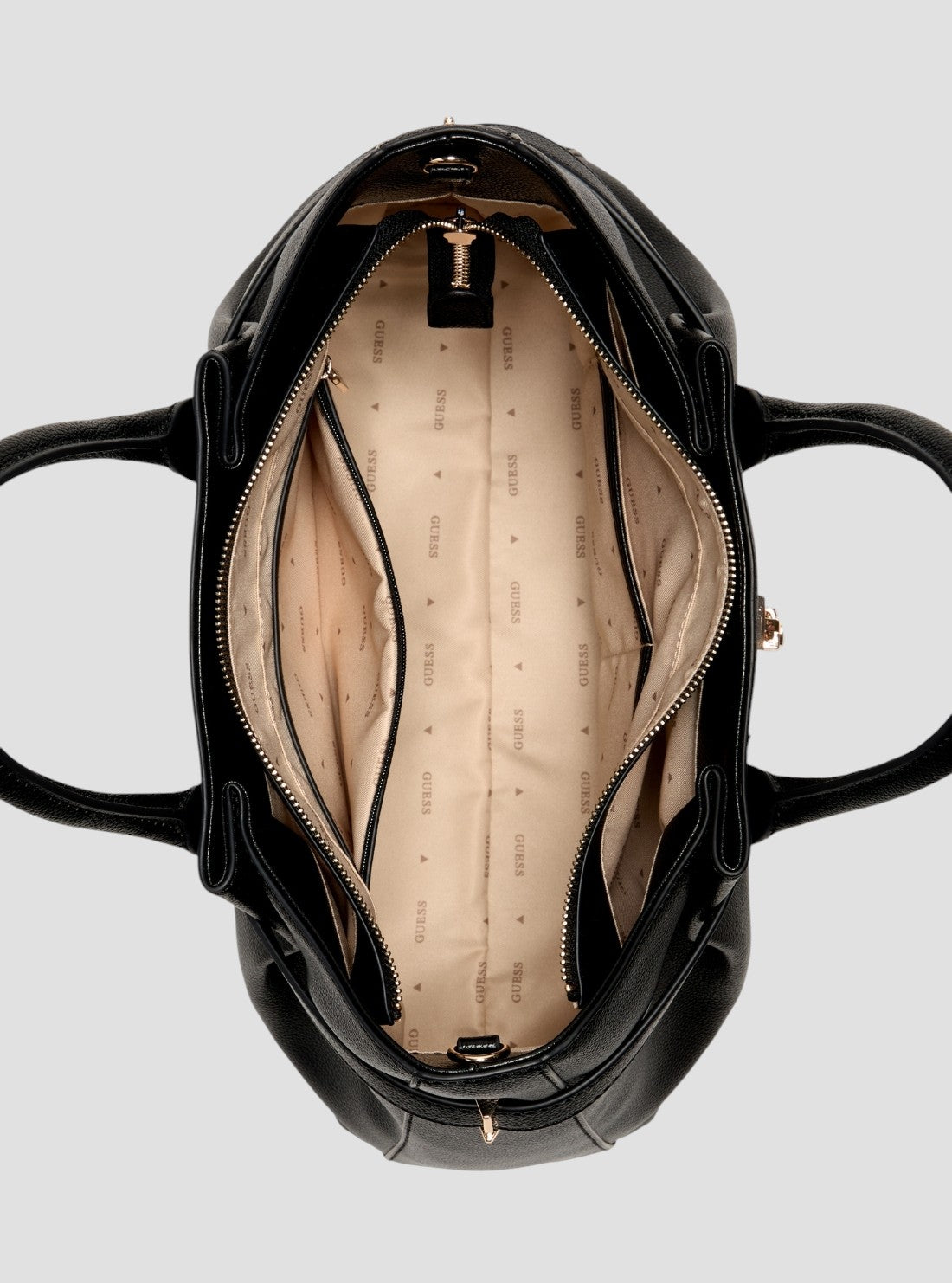 GUESS Womens Black Yesba Girlfriend Satchel Bag BG783307 Inside View