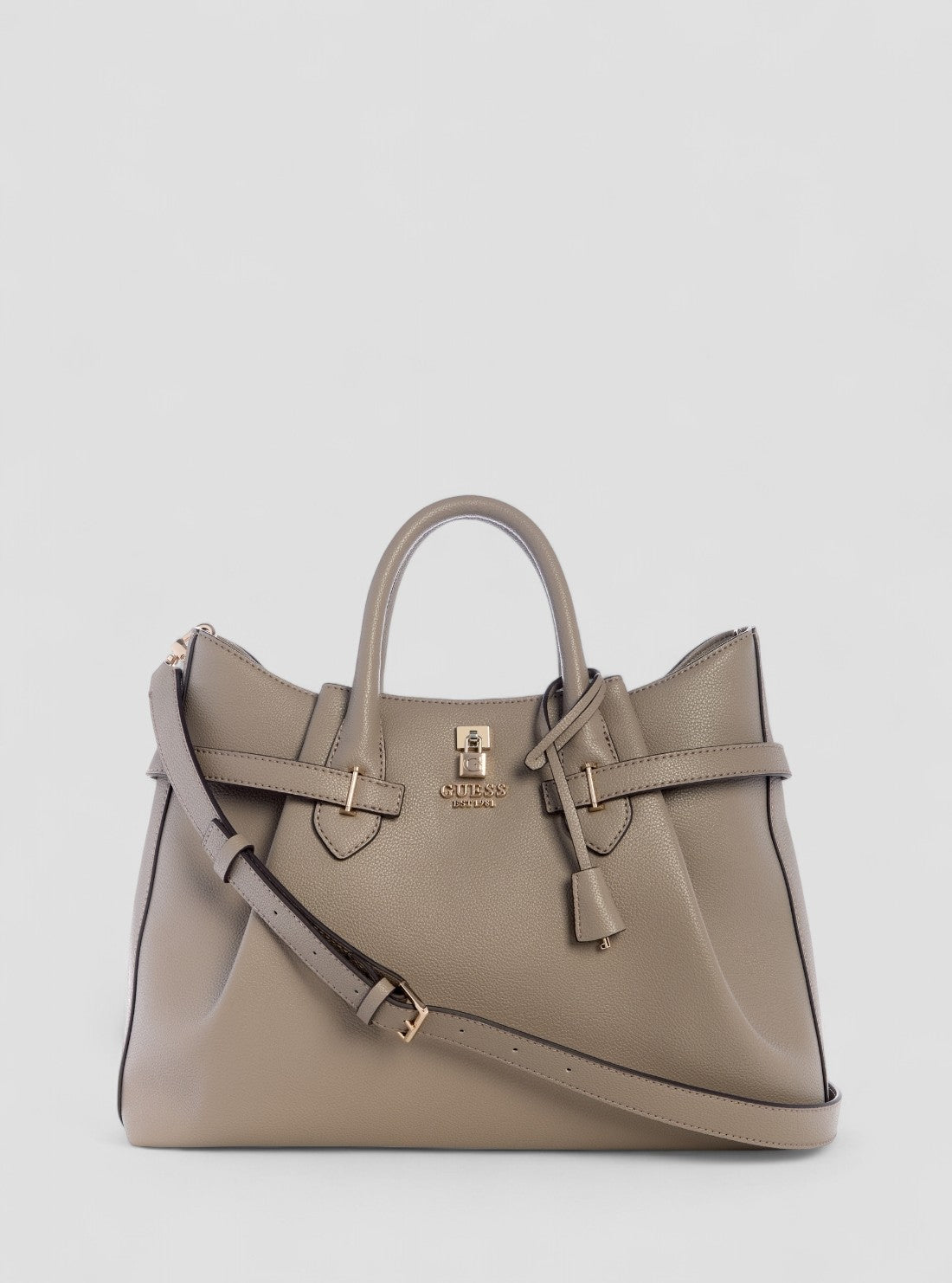 GUESS Womens Brown Yesba Girlfriend Satchel Bag BG783307 Front View