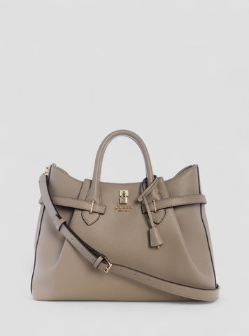 GUESS Womens Brown Yesba Girlfriend Satchel Bag BG783307 Front View