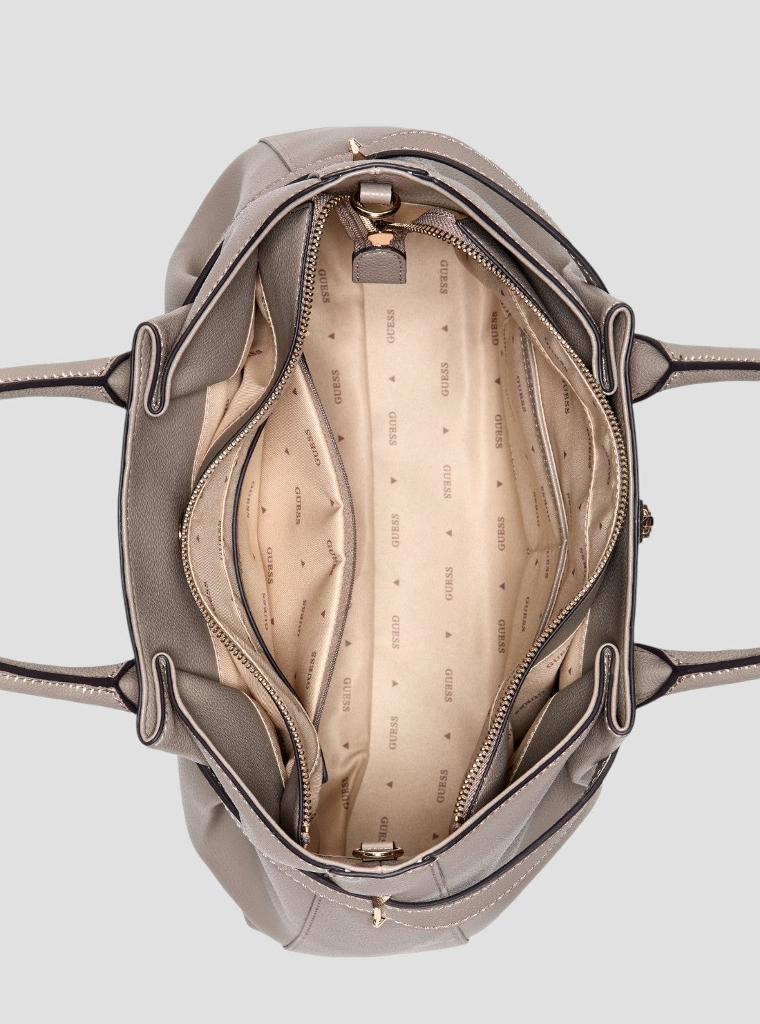 GUESS Womens Brown Yesba Girlfriend Satchel Bag BG783307 Inside View