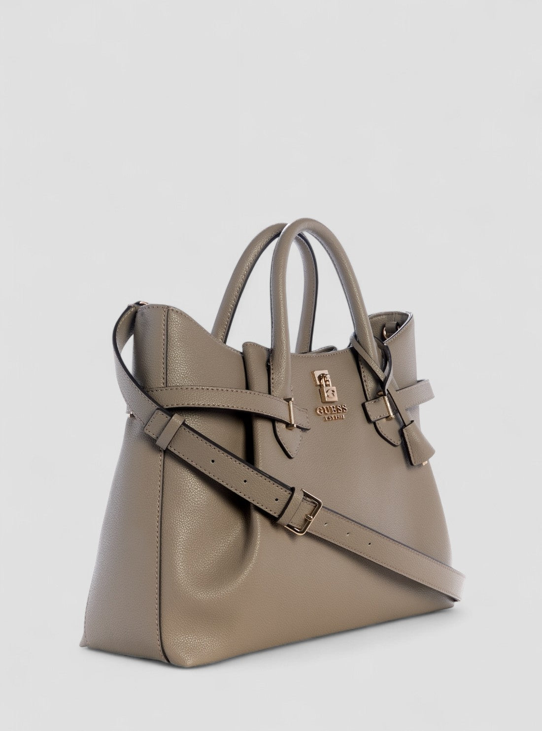 GUESS Womens Brown Yesba Girlfriend Satchel Bag BG783307 Front Side View