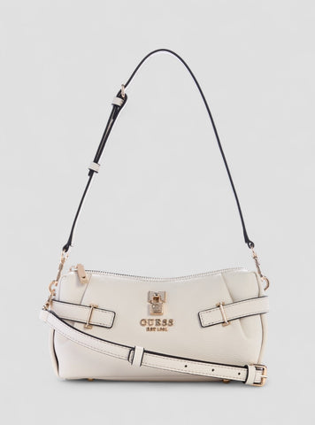 GUESS Womens White Yesba Mini Top Zip Bag BG783372 Front Side View