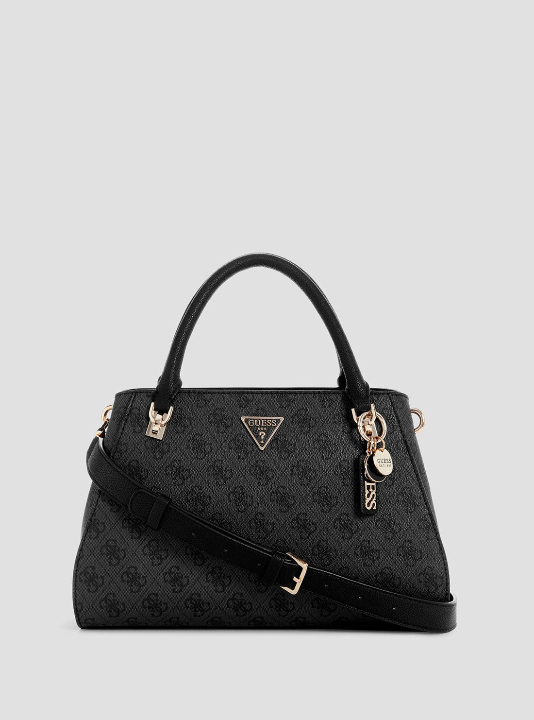 Sac à Main GUESS Salinge Luxury Satchel - Look Peau De Serpent Noir, Bandoulière Amovible Sac A Main Guess Sac à Main GUESS Salinge Luxury Satchel - Look Peau De Serpent Noir, Bandoulière Amovible Sac A Main Guess