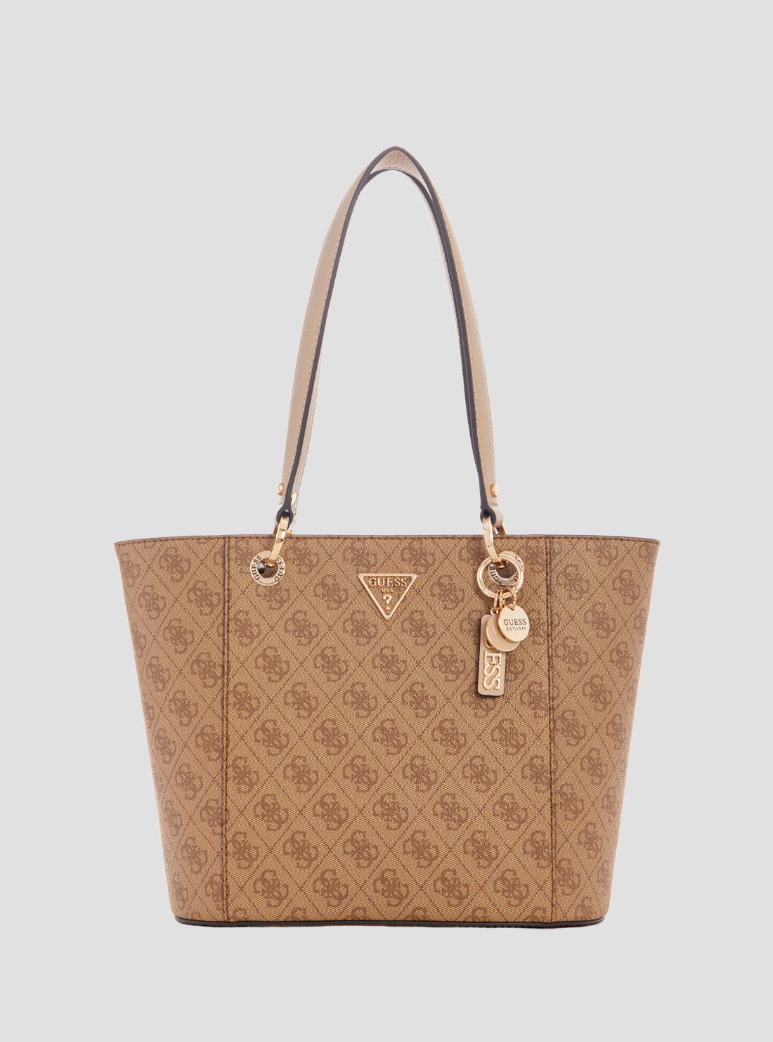 GUESS Women's Brown Logo Noelle Small Elite Tote Bag BG787922LTL Front View