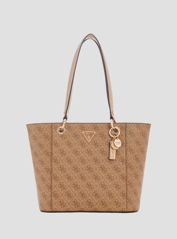 GUESS Women's Brown Logo Noelle Small Elite Tote Bag BG787922LTL Front View