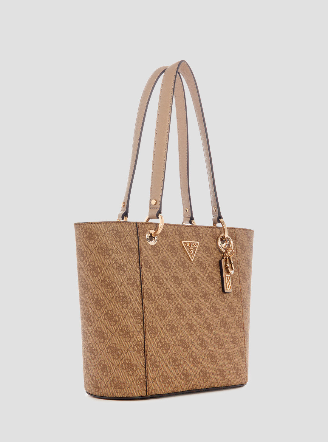 GUESS Women's Brown Logo Noelle Small Elite Tote Bag BG787922LTL Side View