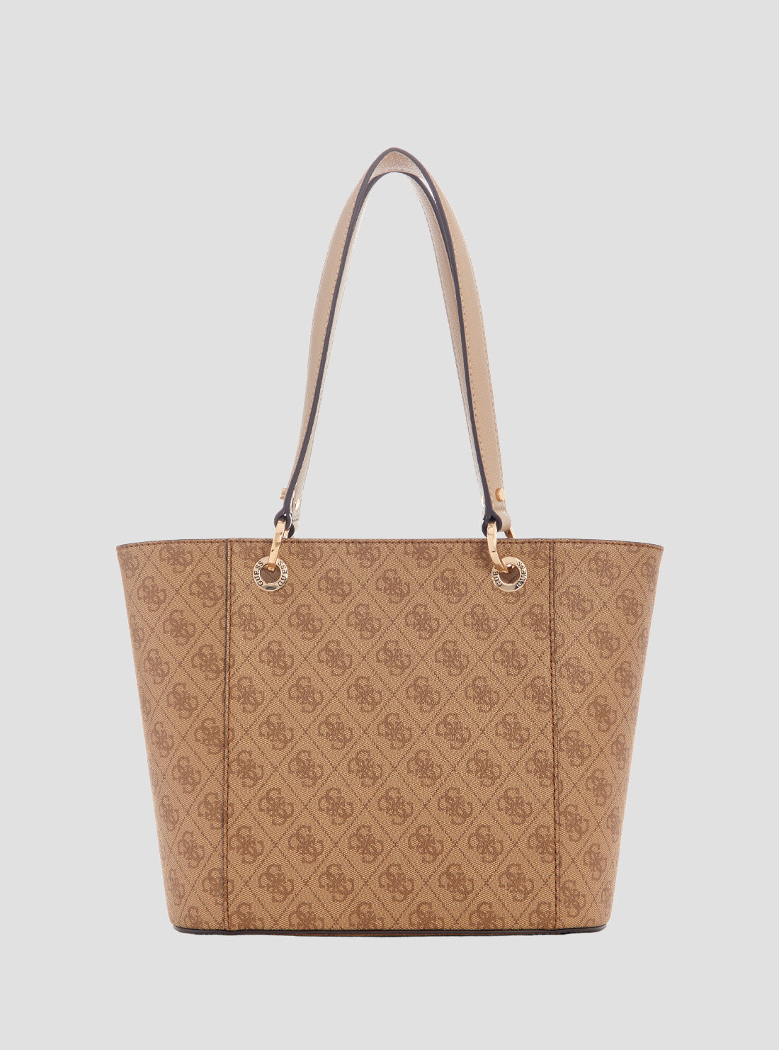 GUESS Women's Brown Logo Noelle Small Elite Tote Bag BG787922LTL Back View