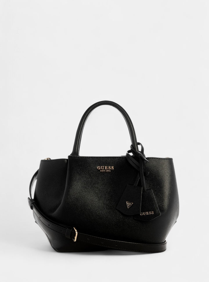 GUESS Womens Black Amorette Girlfriend Satchel BG789806 Front View