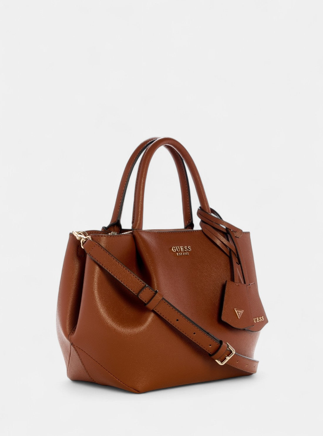 GUESS Womens Brown Amorette Girlfriend Satchel BG789806 Front Side View