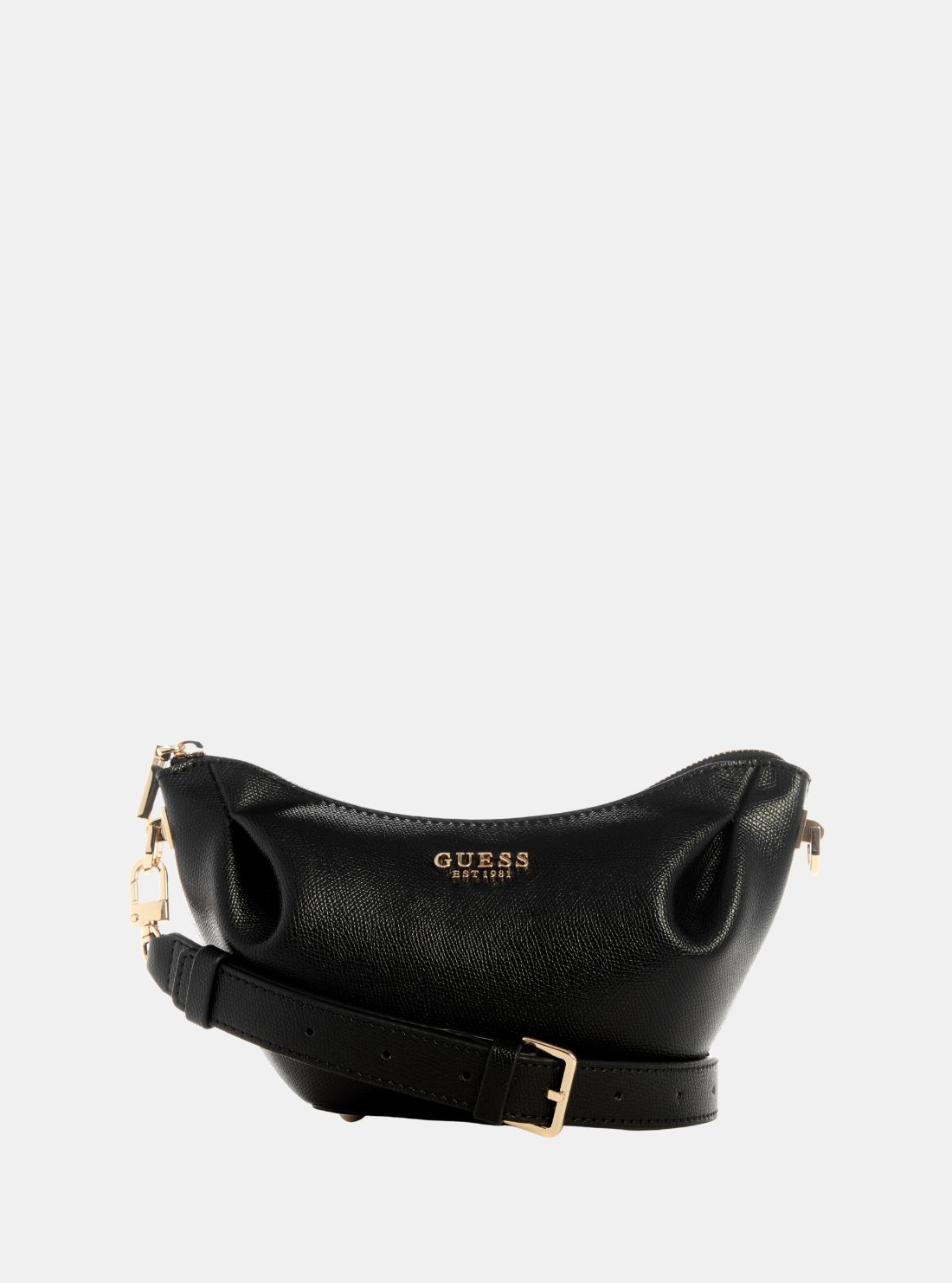 GUESS Womens Black Amorette Top Zip Shoulder Bag BG789817 Front View