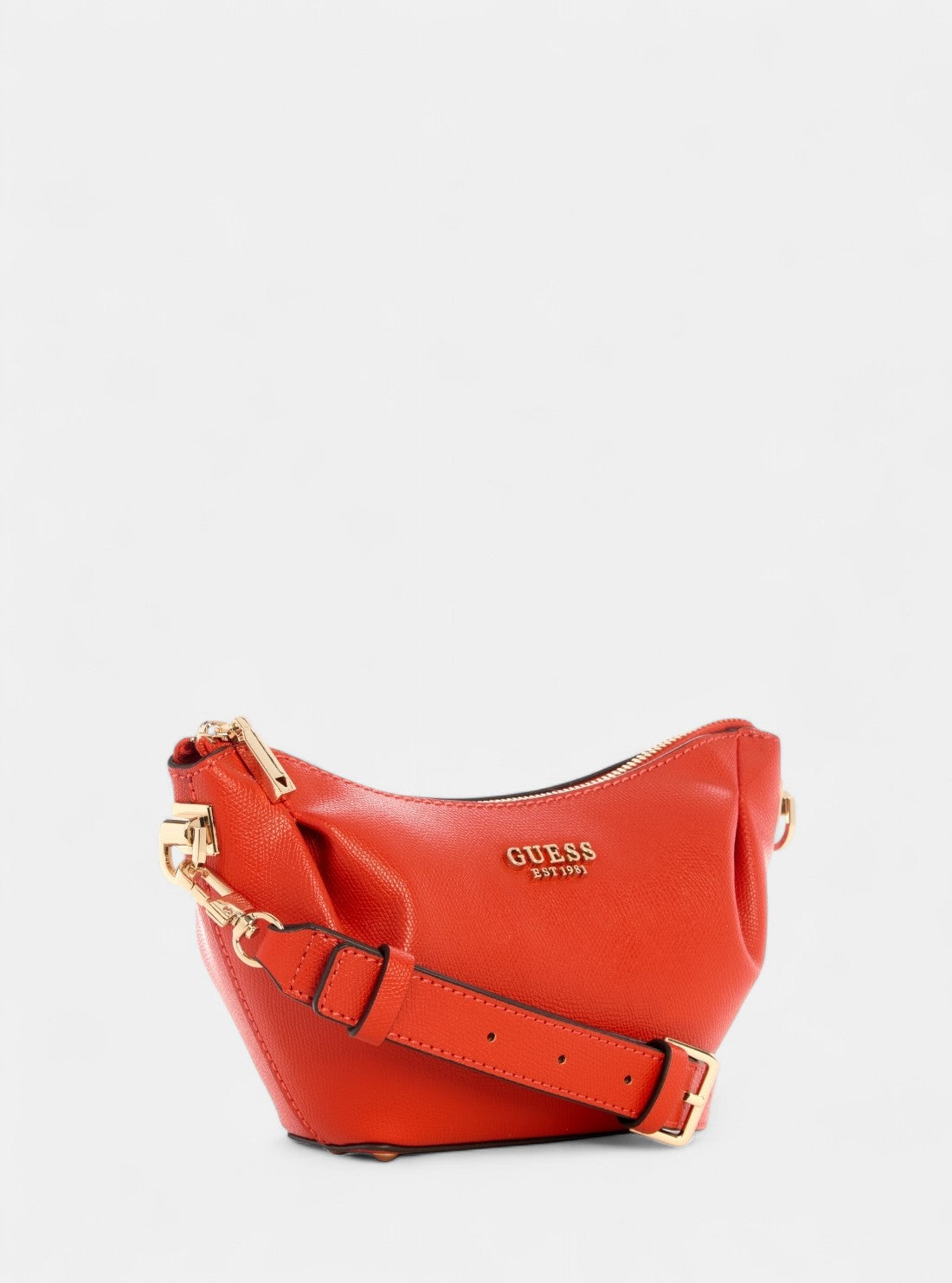 GUESS Womens Red Amorette Top Zip Shoulder Bag BG789817 Front Side View