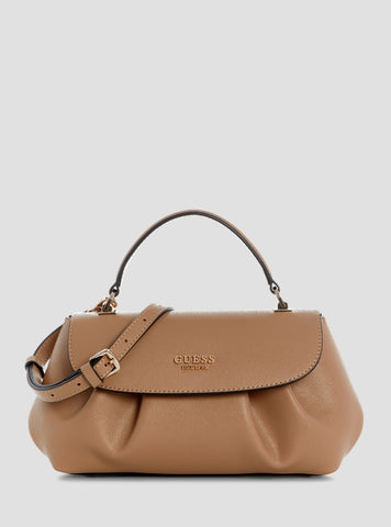 GUESS Womens Beige Amorette Top Handle Flap Bag BG789819 Front View
