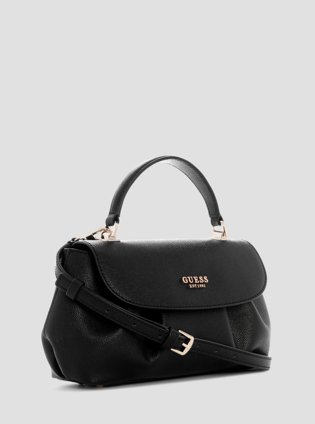 GUESS Womens Black Amorette Top Handle Flap Bag BG789819 Side View
