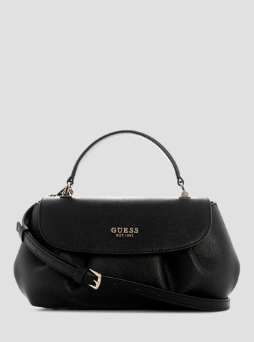 GUESS Womens Black Amorette Top Handle Flap Bag BG789819 Front View
