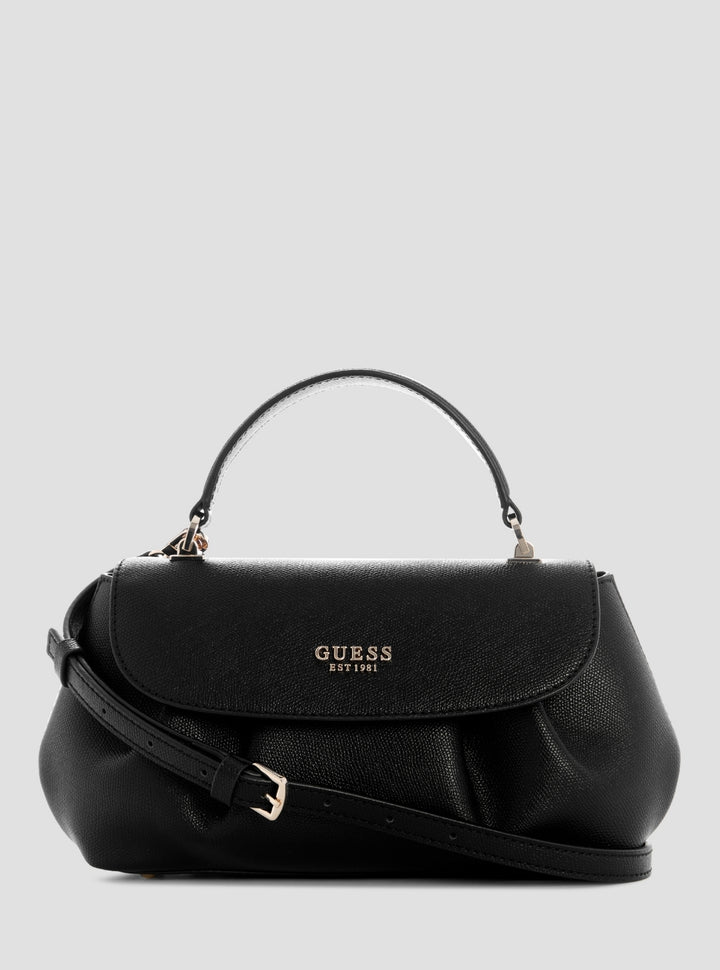 GUESS Womens Black Amorette Top Handle Flap Bag BG789819 Front View