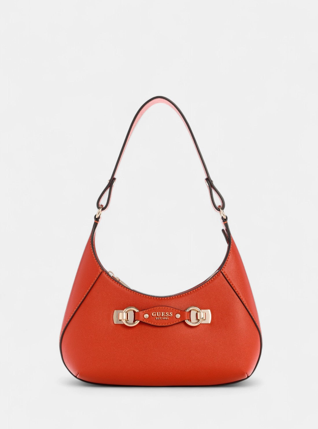 GUESS Womens Red Mimina Top Zip Shoulder Bag BG801518 Front View