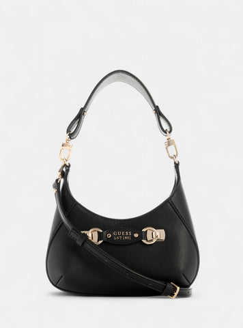 GUESS Womens Black Mimina Mini Top Zip Crossbody Bag BG801572 Front View