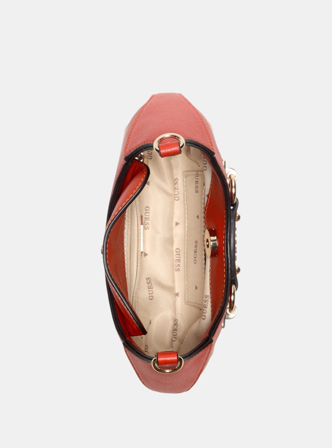 GUESS Womens Red Mimina Mini Top Zip Crossbody Bag BG801572 Inside View