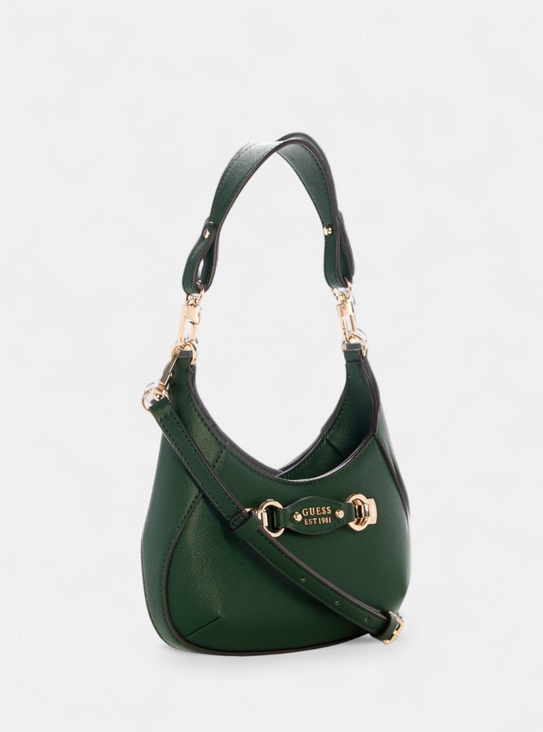 GUESS Womens Green Mimina Mini Top Zip Crossbody Bag BG801572 Front Side View