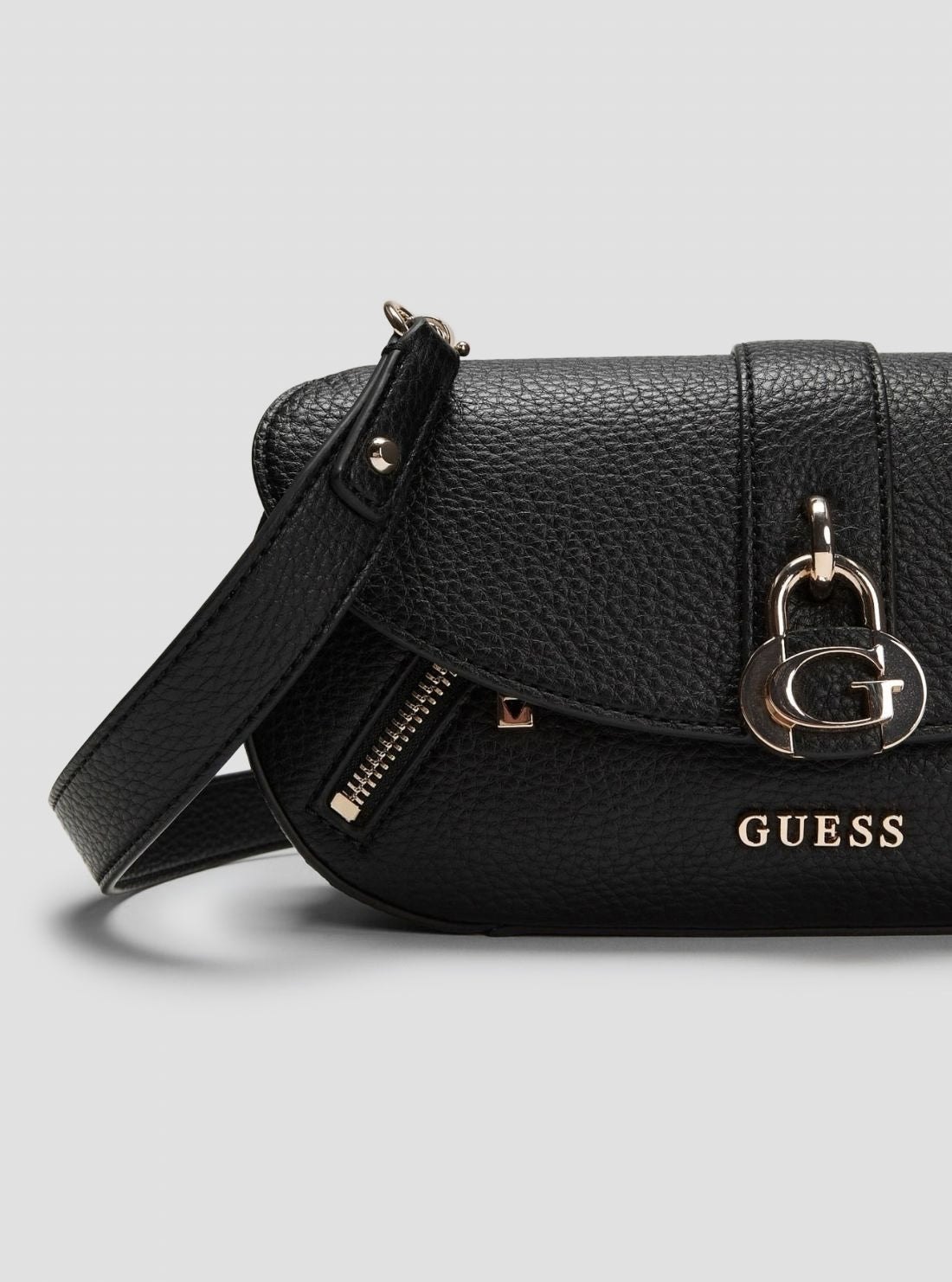 GUESS Womens Black Jessa Flap Crossbody Bag BG836220 Detail View